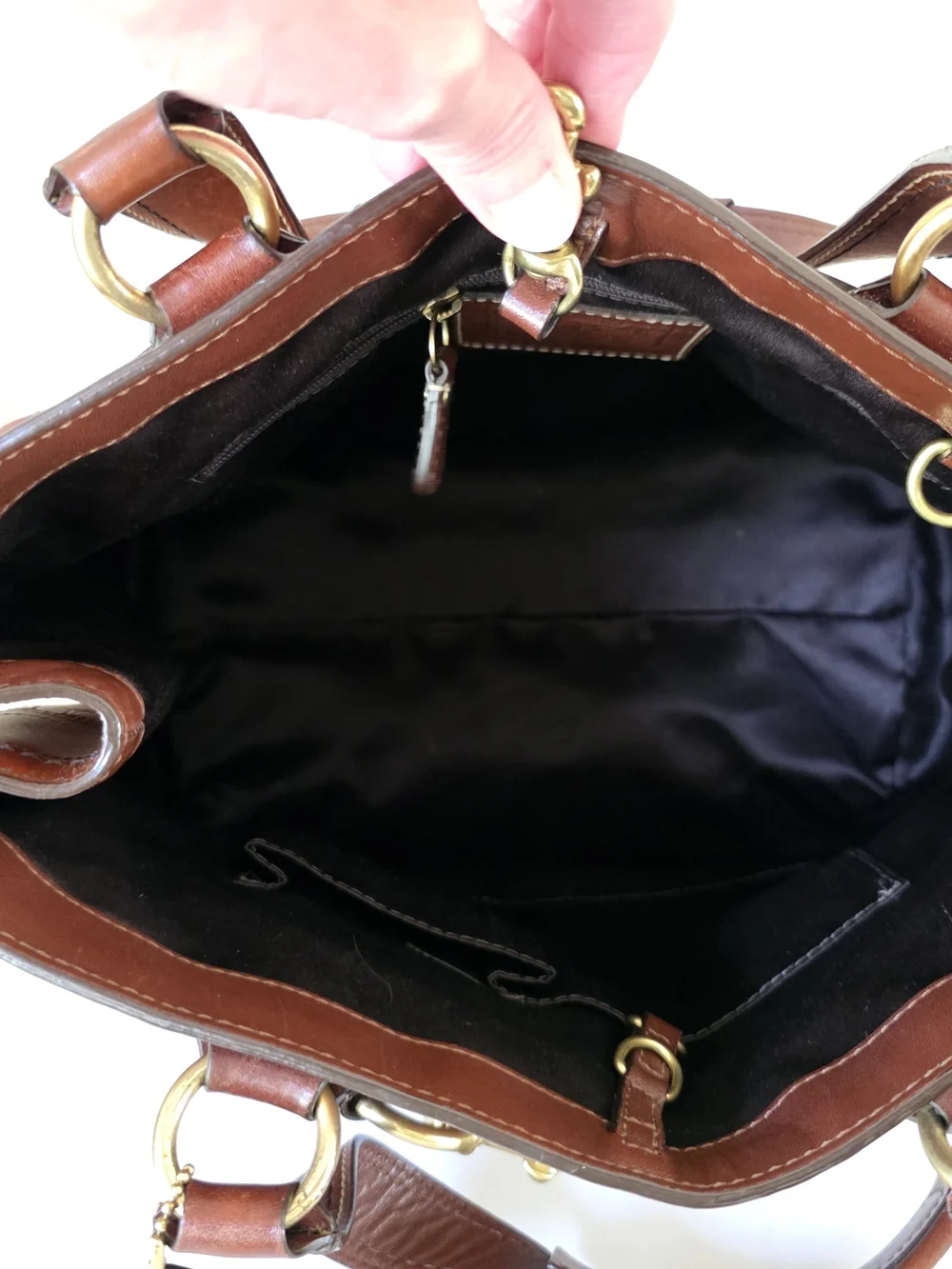 Vintage Hamptons Legacy Horsebit Tote & Wallet Set Cognac Embossed Leather Y2K - Picture 10 of 16